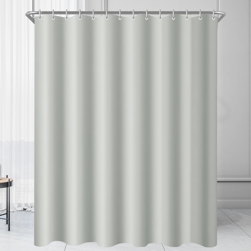 Lerores Duschvorhang 80x200cm Grau, Beschwerter Saum Antischimmel Textil, Wasserabweisend, Waschbar