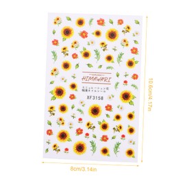 Vaguelly 8 Sheets Sunflower Nail Decals Water Transfer Stickers for DIY Nail Art Charming Floral Designs for Women and Quick Application