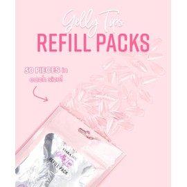 Kiara Sky Gelly Tip Soak Off Nails Refill Packs - Stiletto Medium (Sizes 0, 1, 2)