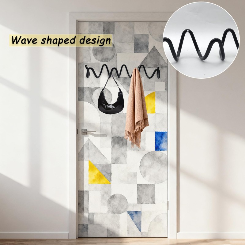 KISWIAR 1 Pc Wave Shaped Wall Mounted Hooks, Wave Wall
