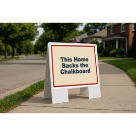 This Home Backs The Chalkboard Patriotic Folding Coroplast A-Frame with Double-Sided 23in x23in