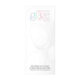 Dashing Diva Glaze Pedicure Nail Strips - Lime Glaze | Works with Any LED Nail Lamp | Long Lasting, Chip Resistant, Semicured Gel Nail Strips | Contains 34 Salon Quality Nail Wraps,1 Nail File