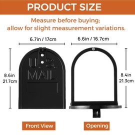 Mailbox Door Replacement 6.7" W × 8.6" H (inches), Residential Aluminum Alloy Mailbox Door with Rubber Screw Caps for Hand Protection, No Tools Required, Built to Last