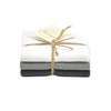 Solwang Wipes White - Grey Combi, Set of 3, Knitted Wipes Cotton Cleaning Cloths Stainless Steel