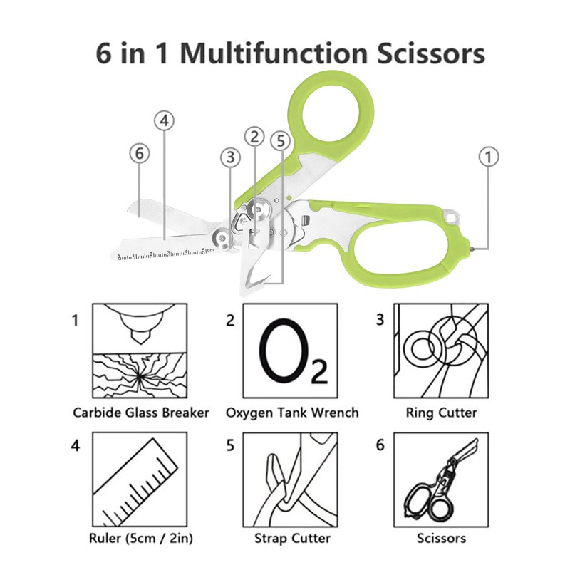 Folding Scissors Stainless Steel Clear Scale Wind Breaker Cutter Wrench