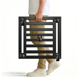 LUBORN Plant Caddy with Wheels, 20'' Heavy Duty Large Metal Rolling Plant Stand with Lockable Caster, Square Plant Dolly Rust-Proof for Large Planters, Holds up 650 Lbs, 1 Pack