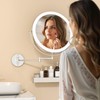 Batuso 10" Wall Mounted Makeup Mirror with Light, 3000mAh Rechargeable