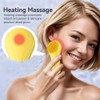 Silicone Face Scrubber, Facial Cleansing Brush with Heating and Vibration,