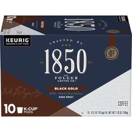 1850 by Folgers Coffee Black Gold Dark Roast Coffee, 60 K Cups for Keurig Coffee Makers