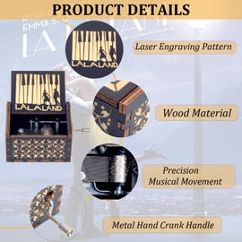 BeyHer Vintage Laser Engraved I Can't Help to Falling in Love with You Hand Cranked Music Box for Her Women Wife, Gift Ideal for Christmas Birthday Valentine's Day Anniversary (Style 1)