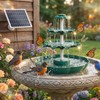 AISITIN 6.5W Solar Bird Bath Fountain, 3-Tiered Waterfall, DIY Detachable
