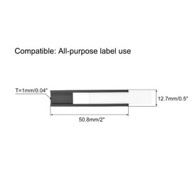 MECCANIXITY Label Holders 2" x 0.5" C Channel Rubber Magnetic for Metal Shelves Organize, Office File Cabinets Pack of 25