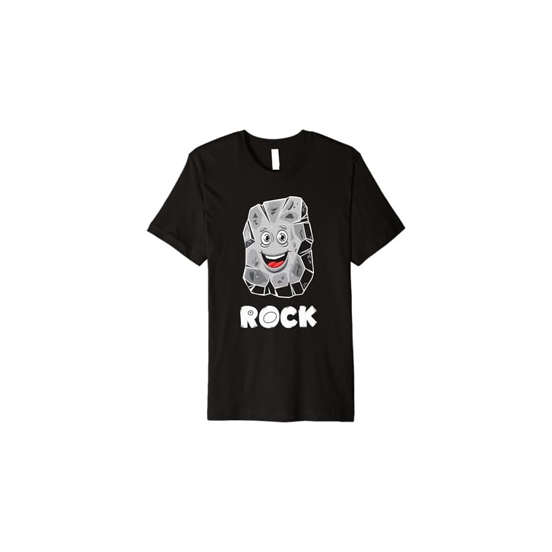 Rock Cartoon Character Cute Fun Kids Playful Premium T-Shirt