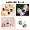 sourcing map 8Pcs Heart Rhinestones, 27mm Pointed Back Heart Glass