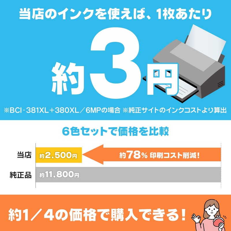 (Supervised by Japanese Technicians) For Canon BCI-381XL BCI-380XL 6 Colors