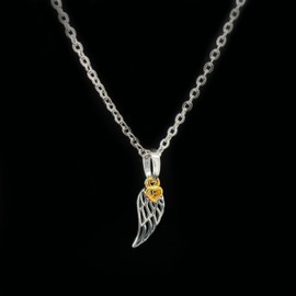 Angel Wing Necklace 925 Sterling Silver Feather Wings Pendant & Chain Christmas Birthday Gift for Women Girls Her