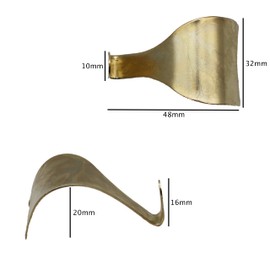 EAI Moulding Hook Dado Picture Rail - Brass Plated - Pack of 10