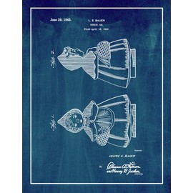 Little Red Riding Hood Cookie Jar Patent Print Midnight Blue with Border (18" x 24") M11372