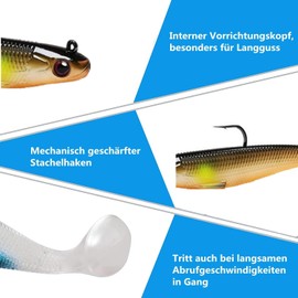 LATRAT 6 Pieces Rubber Fish Fishing Lures, Lifelike Fishing Lures, Rubber Fishing Lures Set, Outdoor Fishing Tool, Soft Fishing Lures For Any Fisherman