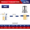 SG TZH 60Pcs Rivet Nut M6 Stainless Steel 304 Flat