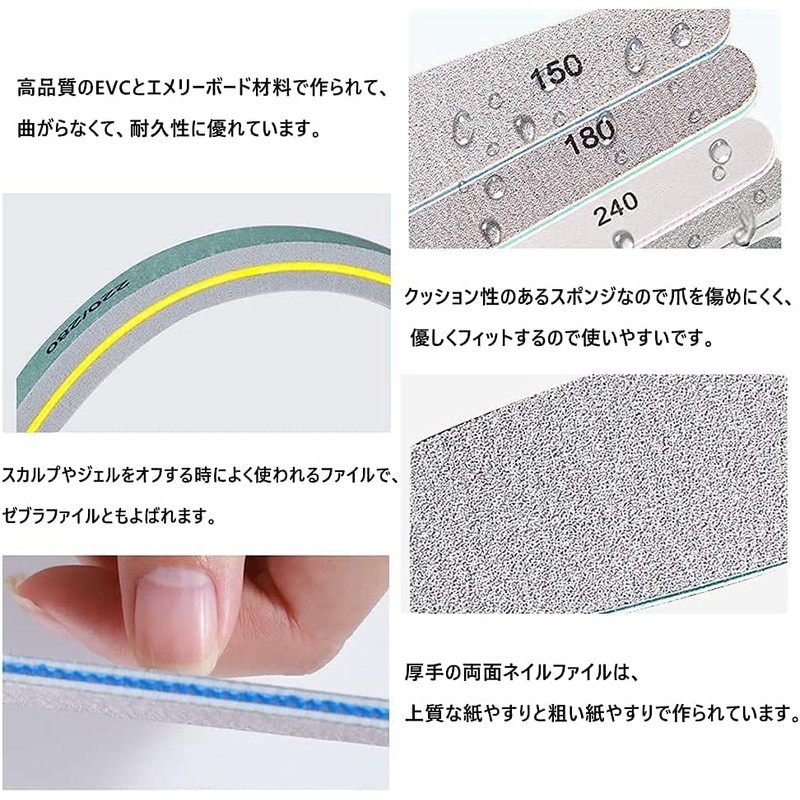 LIKENNY Gel Nail File Set, Sponge Nail File, Gel Nails