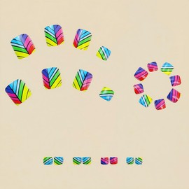 Colorful Press on Toenails Short Square Glue on Toenails Rainbow Stick on Toenails Black Stripe False Toenails Glossy Acrylic Toenails Full Cover Artificial Toenails Reusable Toenails Kit for Women