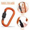 4Pcs D-Ring Locking Carabiner Aluminum D Shape Keychain Clips Durable