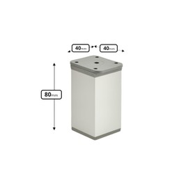 ALUSFERA Adjustable Furniture Feet - Set of 4 - Cabinet Feet with Elegant Design - Feet for Furniture 40 x 40 x 80 mm Easy Assembly with Complete Screw Set