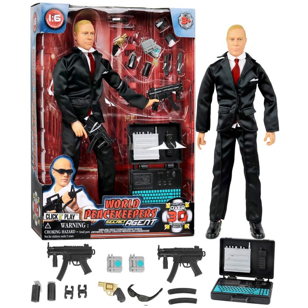 Click N' Play Secret Service with Suit 12" Inch Action Figure Play Set with Accessories.