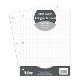 C-Line Filler Paper, Graph Ruled, 4 x 4, White, 80/PK