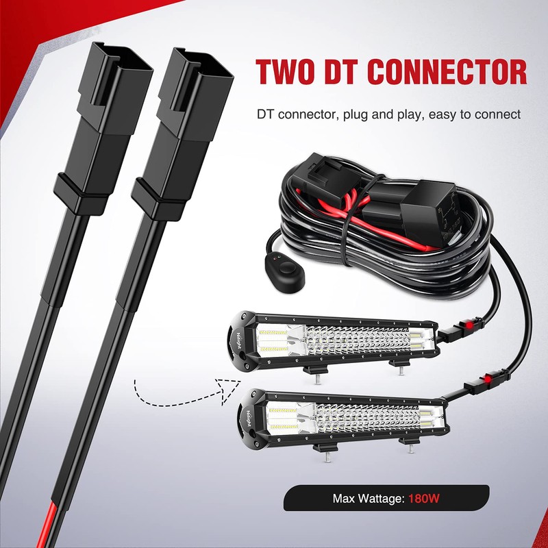 Nilight 10016W DT Wiring Harness Kit for LED Light Bars