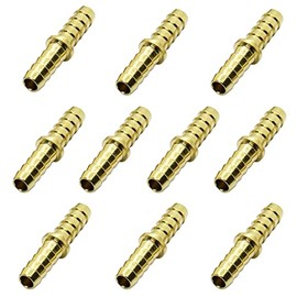 Brass Hose Barb Fitting Union/Splicer/Mender/Joiner Assortment Kits, 3/16" 1/4" 5/16" 3/8" 1/8" 5/8" 3/4" Barbed x Barbed (10 PCS (3/16"X3/16"))