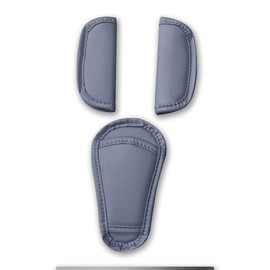 baizhong 3 Pcs Baby Pads Shoulder Strap and Crotch Cover Set, Soft Car Seat Belt Cover Pad for All Car Seats (Grey)