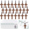 Ecation 48 Set Wooden Cross Necklace Bulk Christian Gift Wood