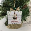 Handmade Christmas on the Farm Rustic Wooden Ornament Cow Sheep