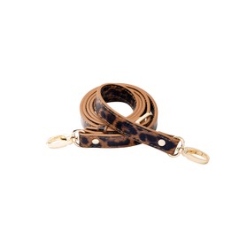 Wento 1pcs 43''-49'' Brown Leopard PU Leather Straps Adjustable Bag Strap, Faux Leather Shoulder Straps,Replacement Cross Body Purse Straps,Handbag Bag Wallet Straps (Gold)…