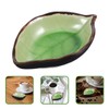 Didiseaon 2pcs Leaf Shaped Ceramic Spoon Holder Utensil Rest for