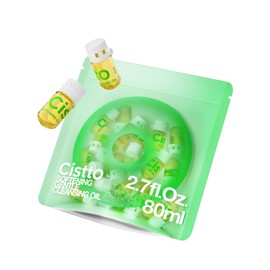 CISTTO Natural Cleansing Oil – Waterproof Makeup Remover Oil, Nourishing and Gentle for Sensitive Skin and All Skin Types, Travel-Friendly, 2ml x 40 Capsules