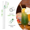 4 Pcs Reusable Glass Straws with Turtle Charm, Shatterproof Cute