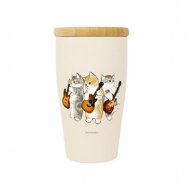 Toa Metal Mofusand Stainless Steel Tumbler with Wooden Lid, 11.8 fl oz (350 ml), Sing for You, 53-2093, Beige