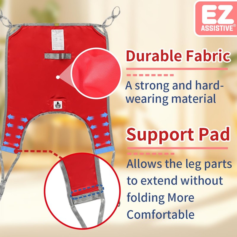 EZ Assistive Patient Lift Divided Leg Sling with Lower Back,