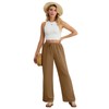 Feiersi Women's Casual Pants Drawstring Elastic Waist Pants Flowy Wide