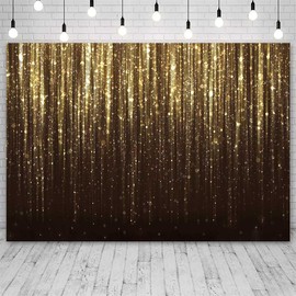 AIBIIN 7x5ft Gold Glitter Backdrop for Photos, Golden Bokeh Sequins Birthday Wedding Bridal Shower Banner New Year Party Shooting Studio Props