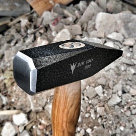 Diamandi Hammer with engraving, 300 g, front with your personal desired text, real and robust tool from Germany