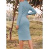 Fangetey Womens Long Sleeve Turtleneck Sweater Dresses Knitted Bodycon Midi