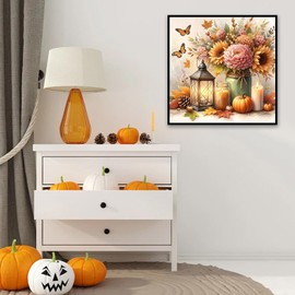 Fall Diamond Art Kits for Adults,5D Sunflower Diamond Art for Beginners,DIY Full Drill Diamond Painting Kit,Home Wall Decor Diamond Painting (11.8x11.8 Inch)