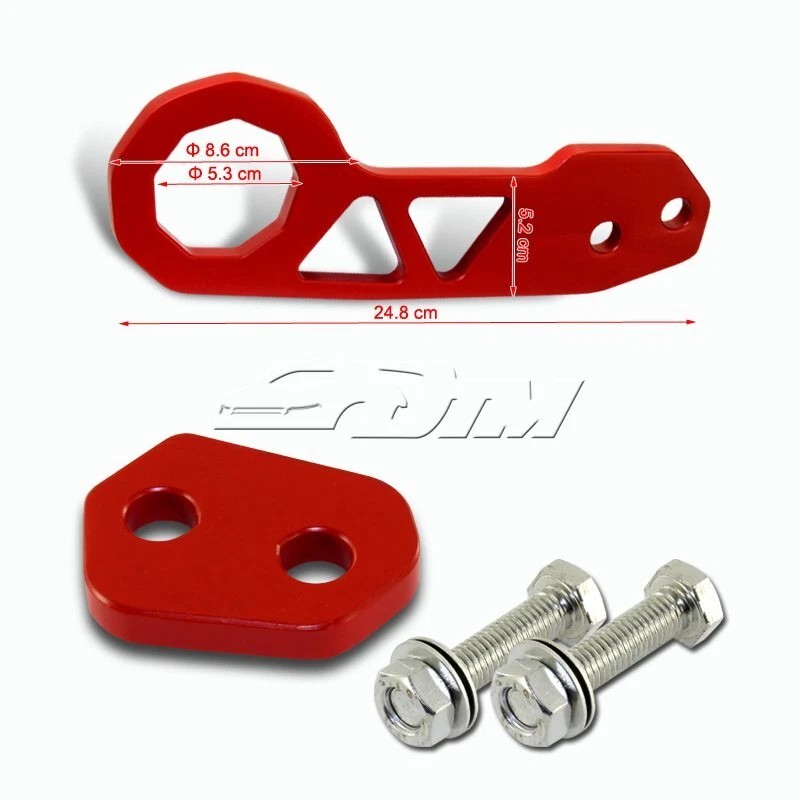 DTM JDM Red Front + Rear 2" Anodized Billet Aluminum