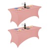 2Pack Spandex Table Covers 6ft，Fitted Tablecloth for 6ft Rectangular Tables,