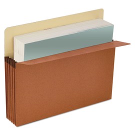 Universal 15343 3 1/2 Inch Expansion File Pockets, Straight Tab, Letter, Redrope/Manila, 25/Box