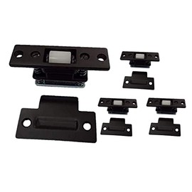 QCAA Heavy Duty Solid Brass Adjustable Silent Roller Catch, Matte Black, Made in Taiwan, 4 Pack